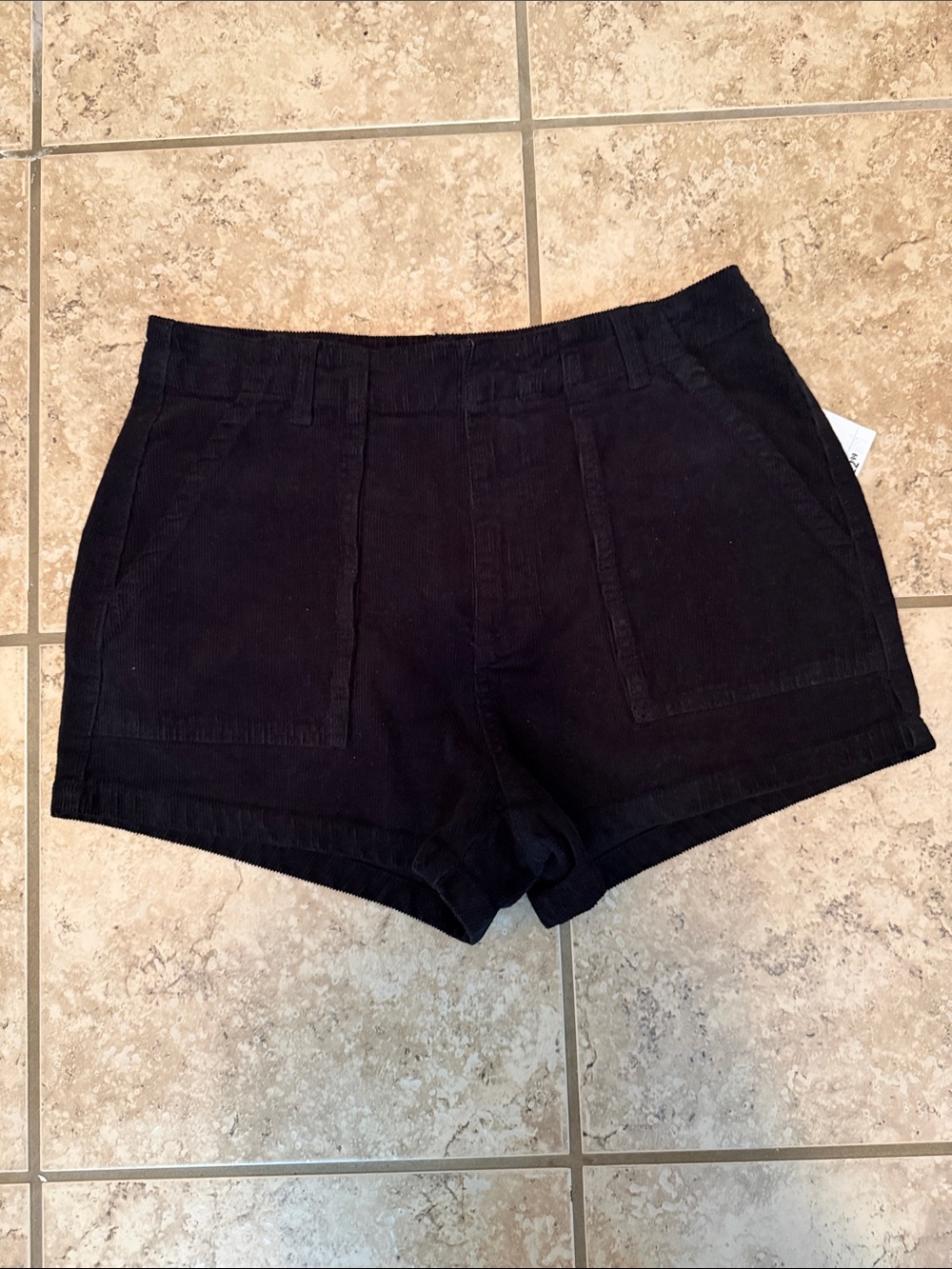 Forever 21 Black High-Rise Corduroy Pocket Shorts